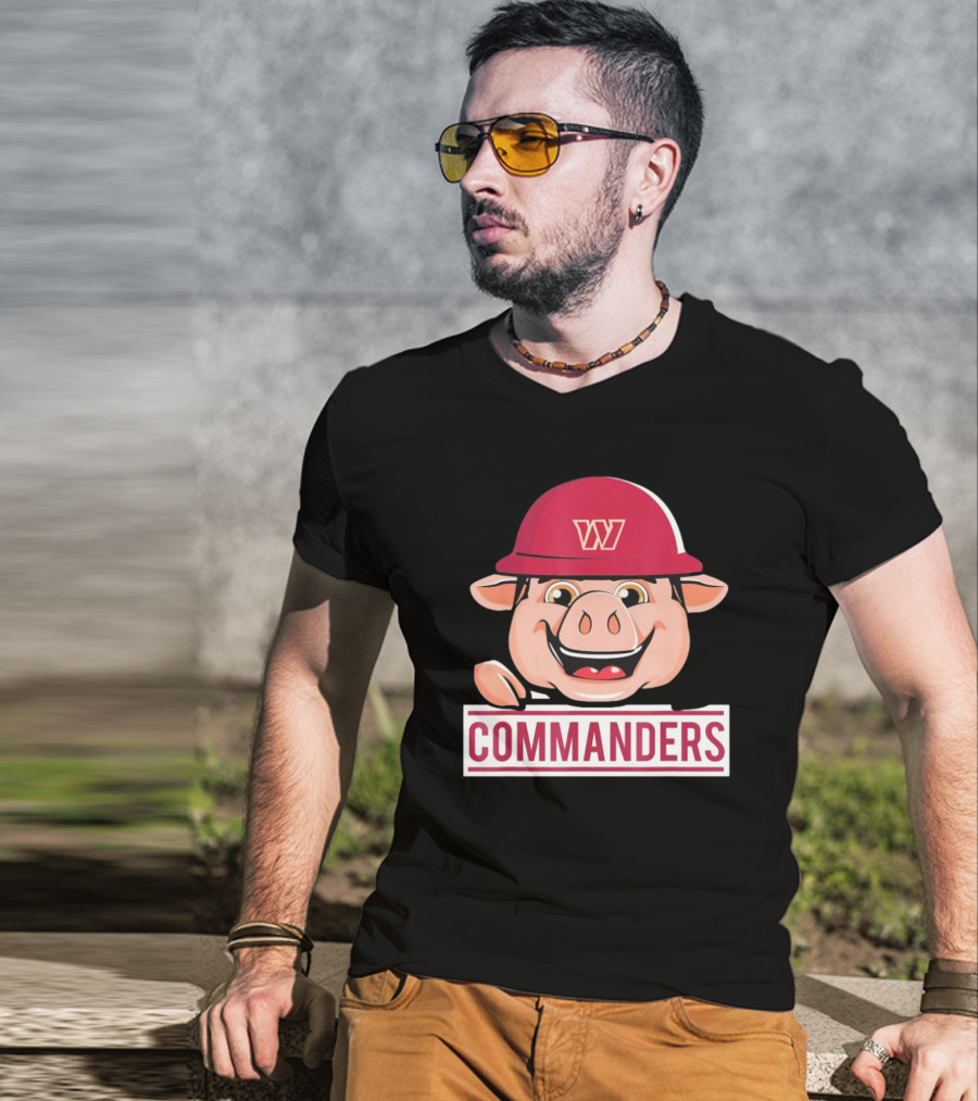 Major Tuddy Commanders NFL Team Mascot Football Fan T-Shirt