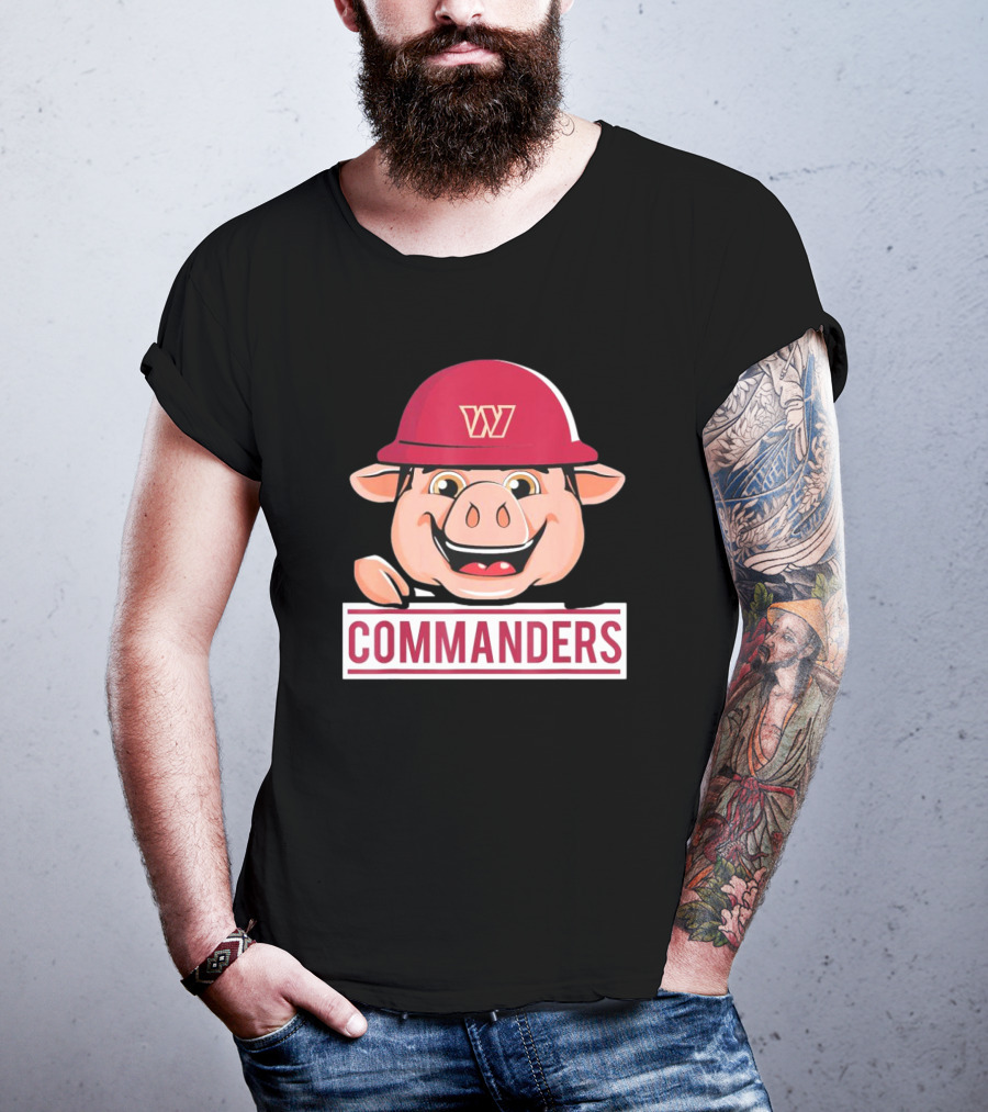 Major Tuddy Commanders NFL Team Mascot Football Fan T-Shirt