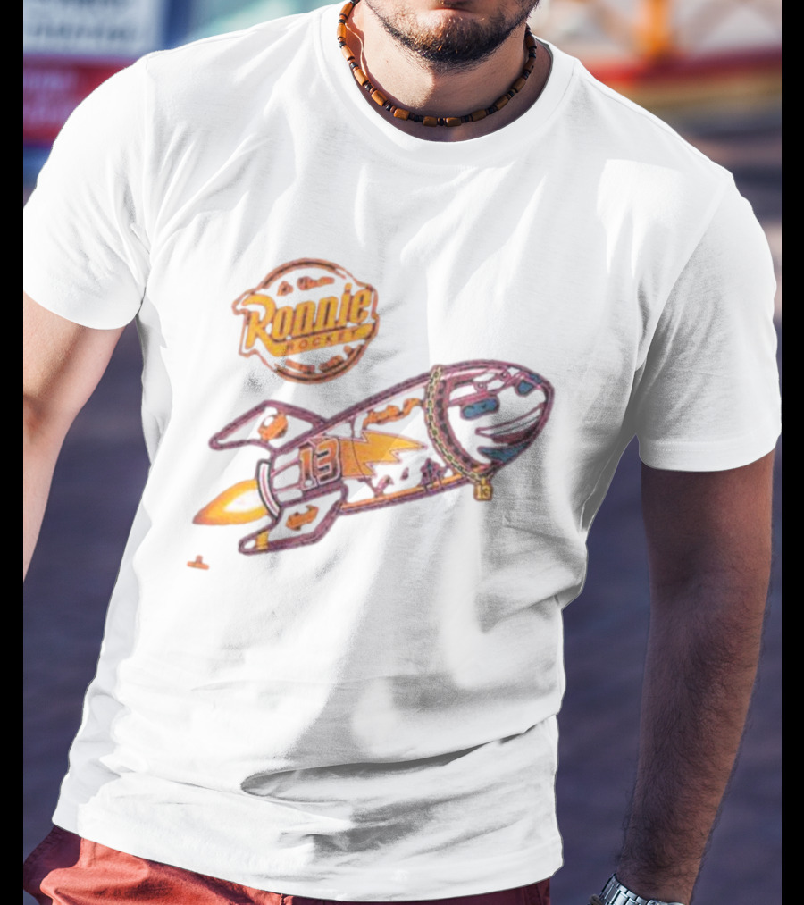 Ronnie Rocket Number 13 With Lightning Bolt And Planetary Icons T-Shirt