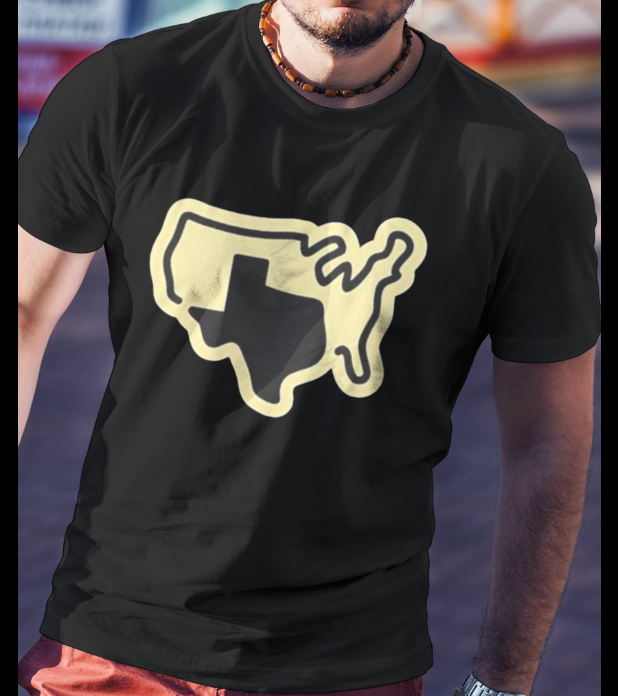 Tan Grand Texas State Silhouette Map USA Shape T-Shirt
