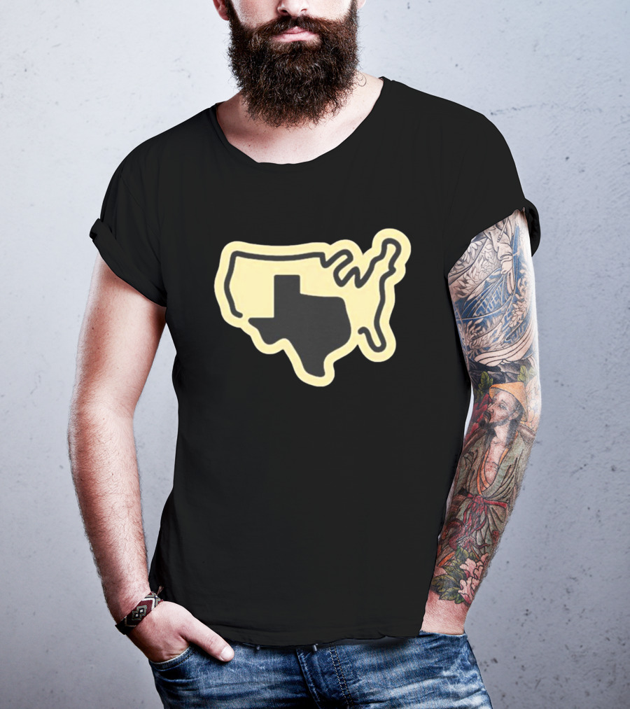 Tan Grand Texas State Silhouette Map USA Shape T-Shirt