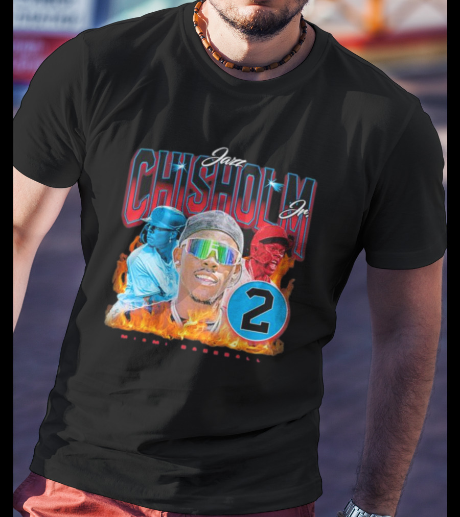 Jazz Chisholm Jr. Miami Baseball 90s Number 2 T-Shirt