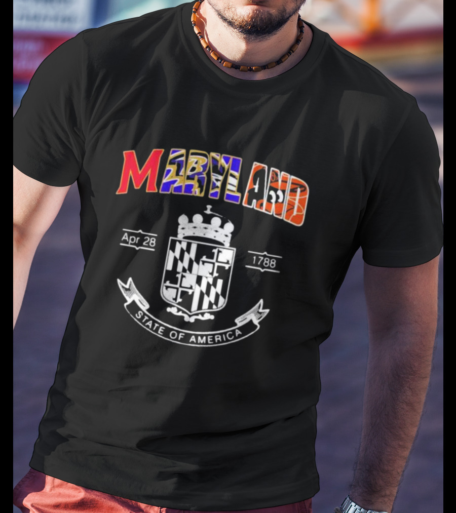 Maryland Apr 28 1788 State Of America Team Sport Emblem Heritage T-Shirt