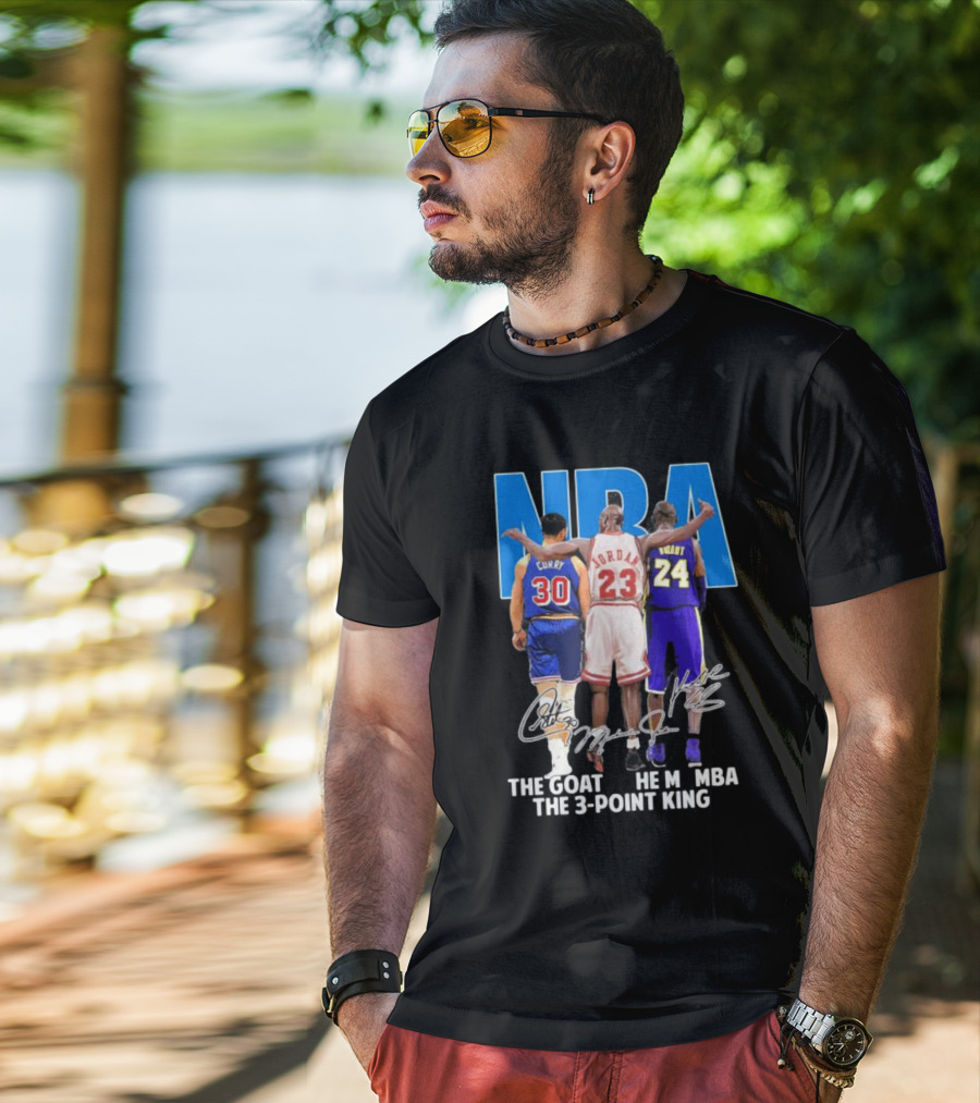 NBA Curry Jordan Bryant The Goat The Mamba The 3-Point King Signature T-Shirt