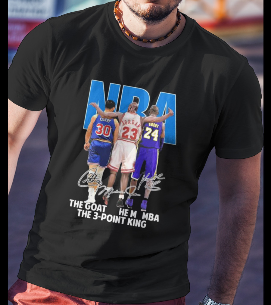 NBA Curry Jordan Bryant The Goat The Mamba The 3-Point King Signature T-Shirt