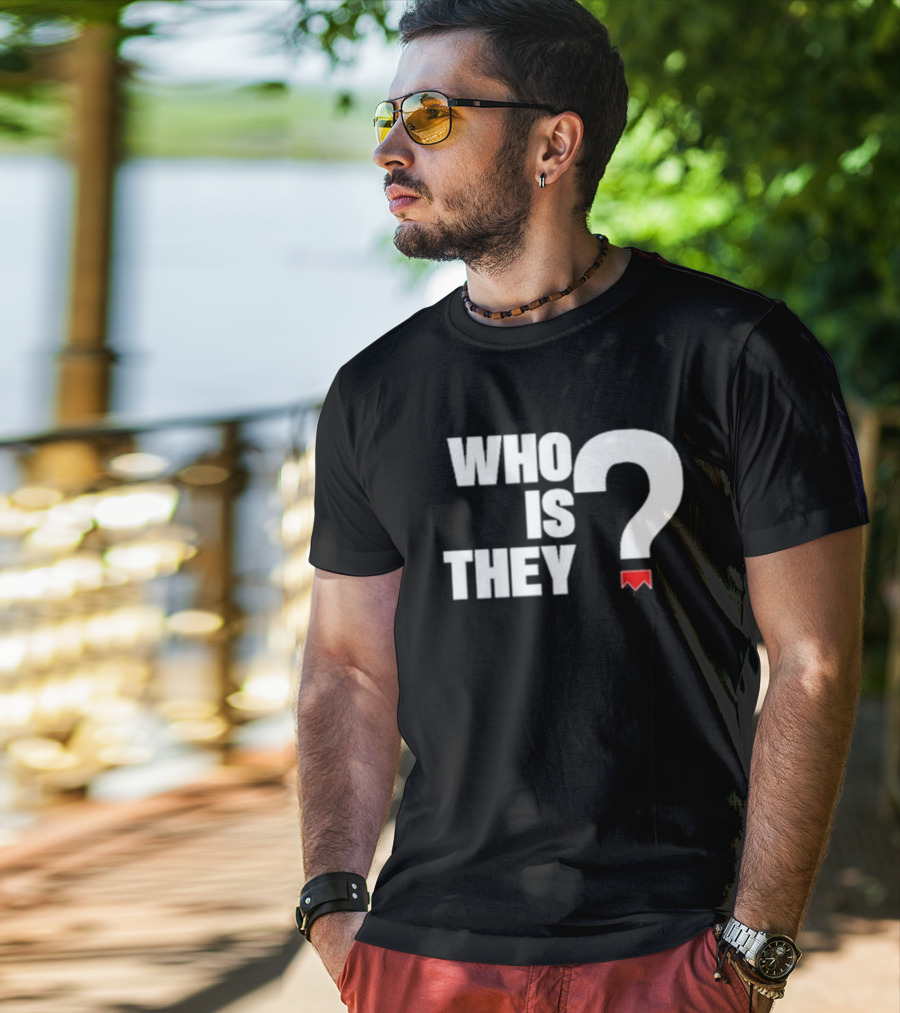 Who Is They Red Bookmark Question Mark T-Shirt