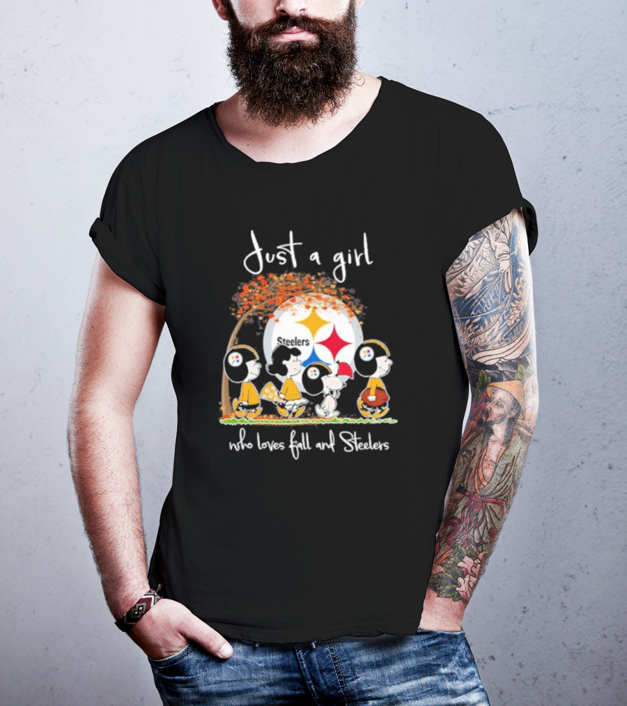 Just A Girl Who Loves Fall And Steelers Peanuts T-Shirt