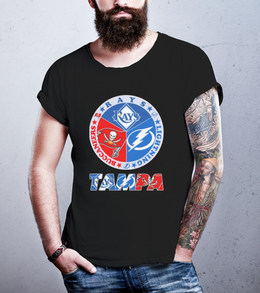 Tampa City Buccaneers Lightning Rays Team Sports T-Shirt
