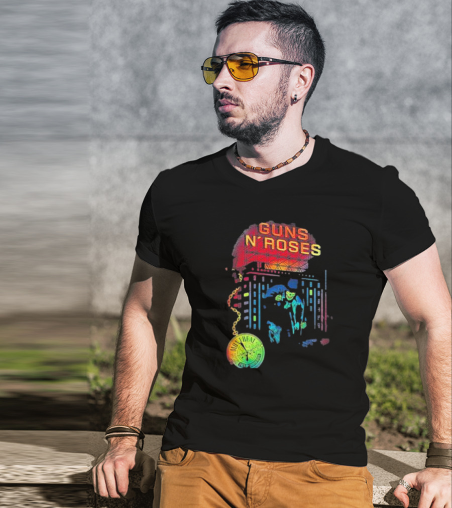 Guns N’ Roses Montreal Reflective Pocket Watch Buildings T-Shirt