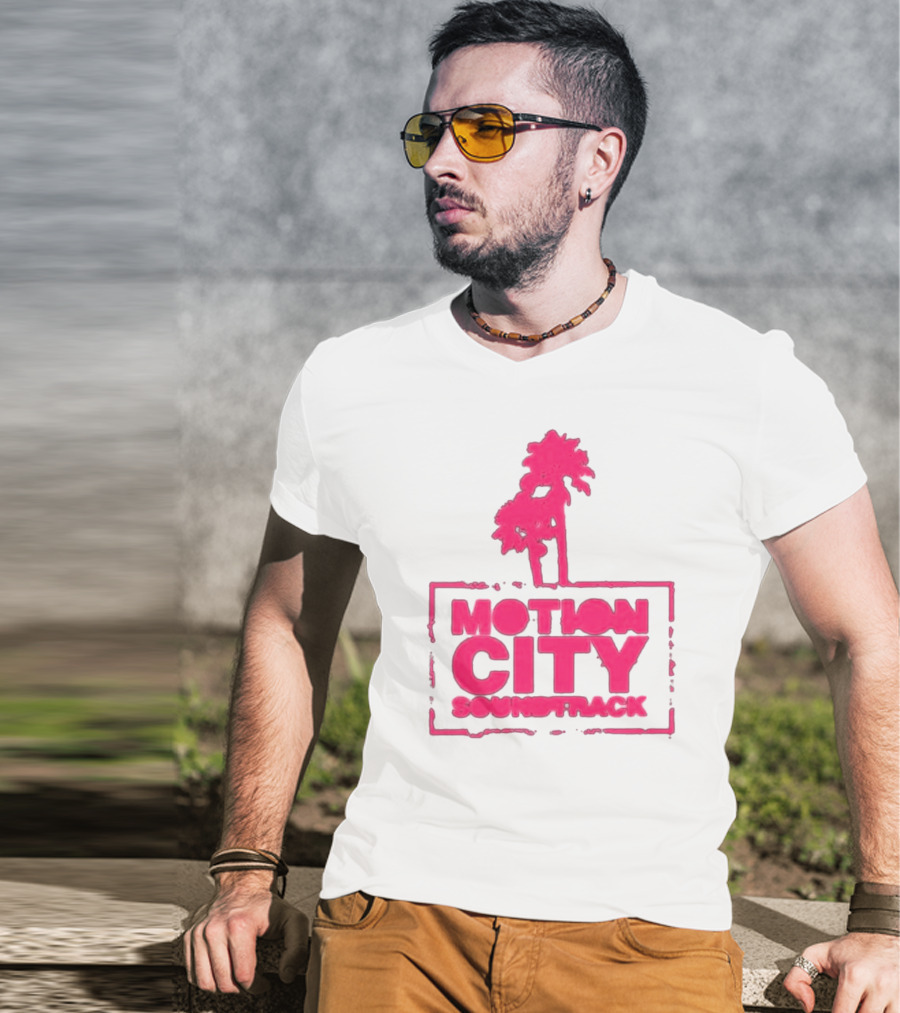 Motion City Soundtrack Pink Palm Tree T-Shirt