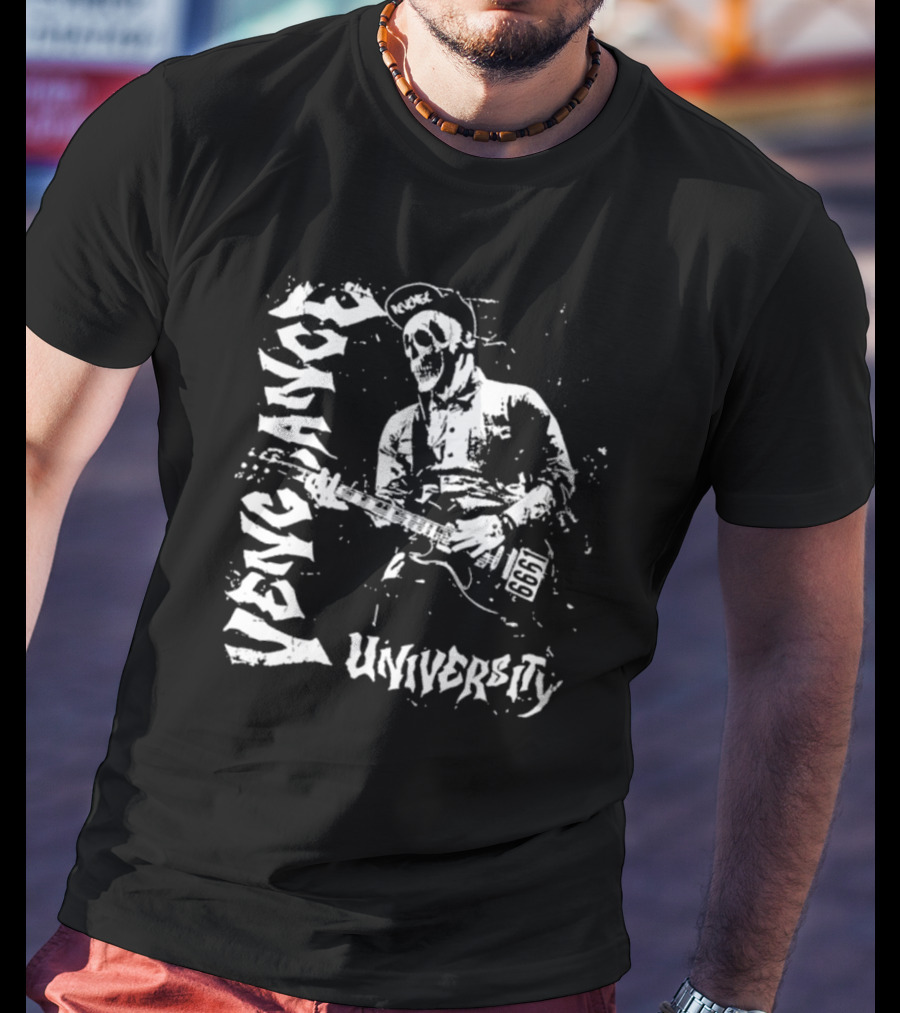 Vengeance University Skull Guitarist 1969 T-Shirt