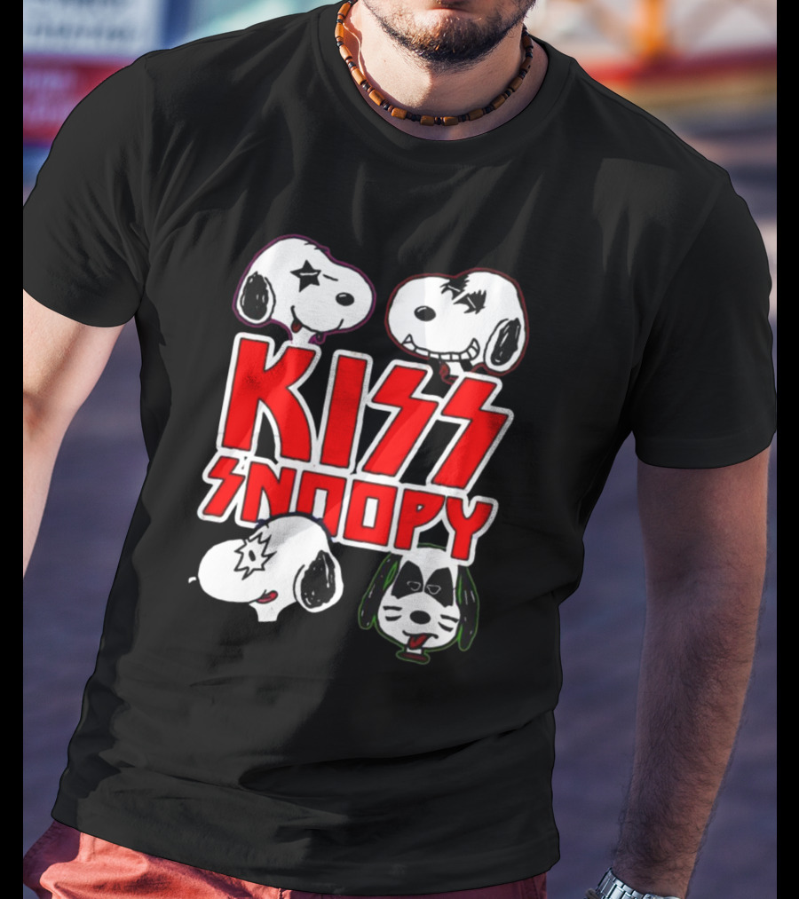 KISS Band Snoopy Peanuts Crossover Characters T-Shirt