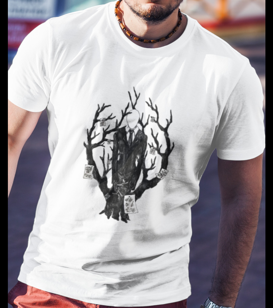 Slenderman III Halloween Tree Branches Cards T-Shirt