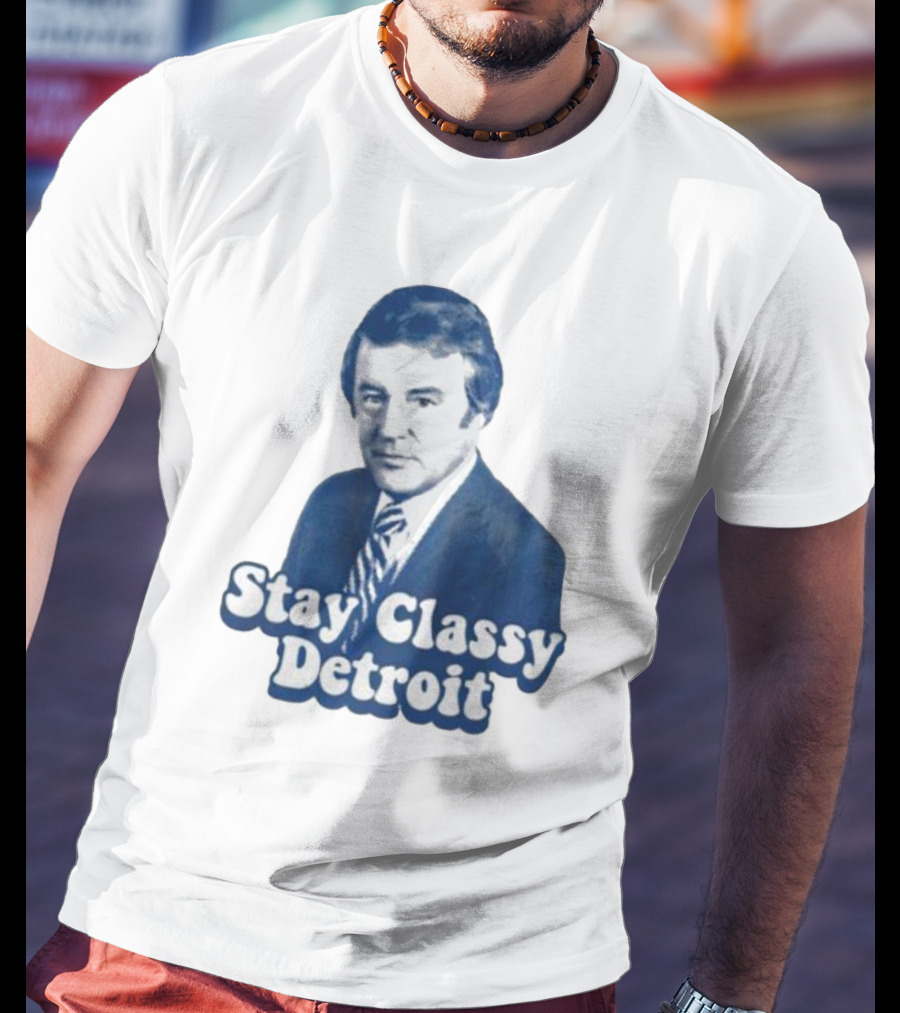 Stay Classy Detroit Vintage Bill Bonds Image T-Shirt