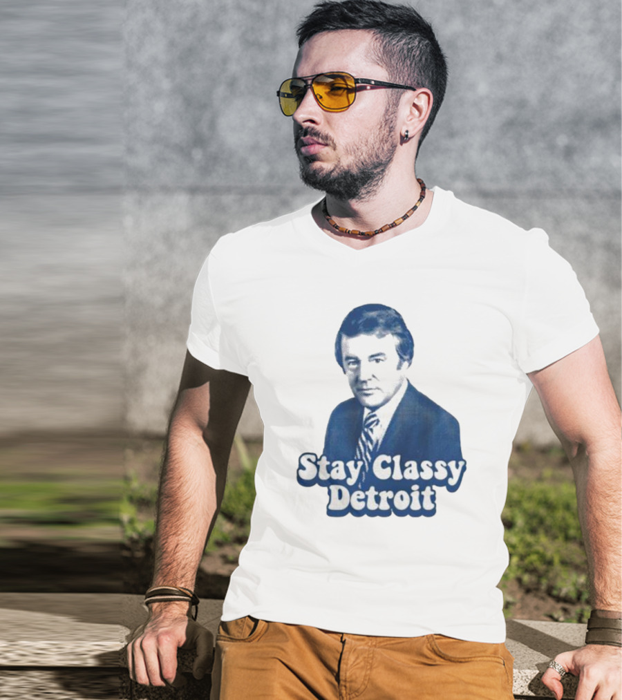 Stay Classy Detroit Vintage Bill Bonds Image T-Shirt