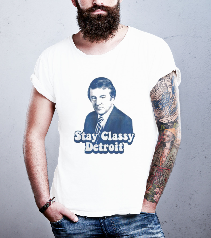 Stay Classy Detroit Vintage Bill Bonds Image T-Shirt