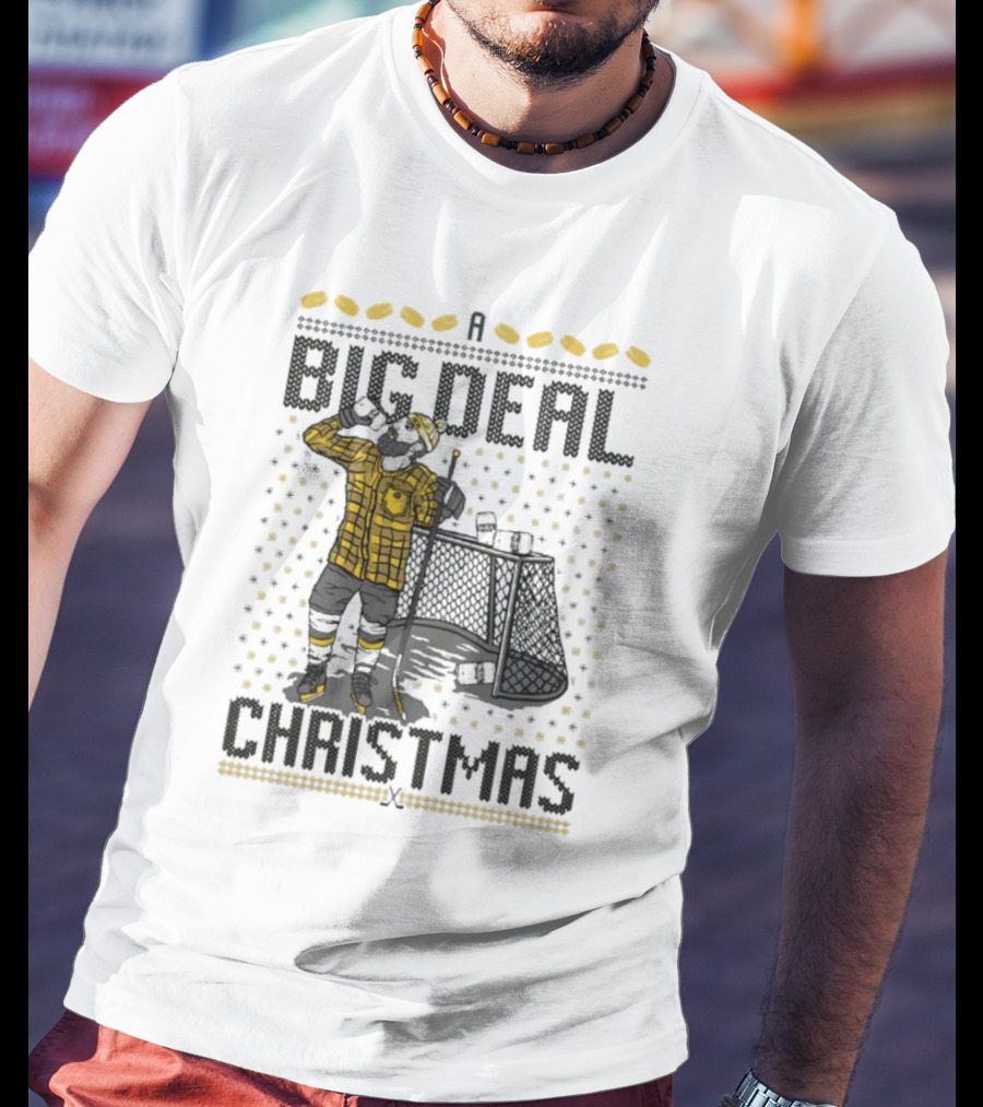 A Big Deal Christmas Hockey Player Flannel T-Shirt