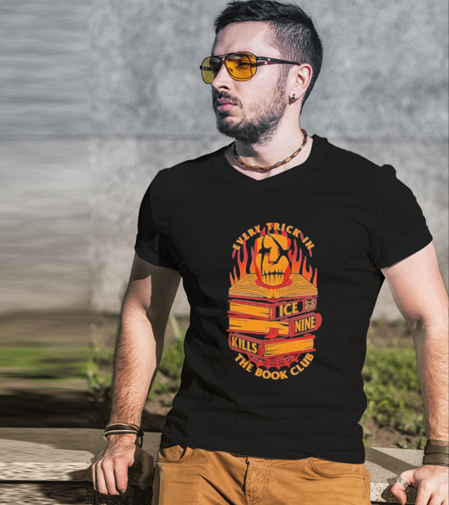 Every Trick In The Book Ice Nine Kills Club Fiery Masked Books T-Shirt