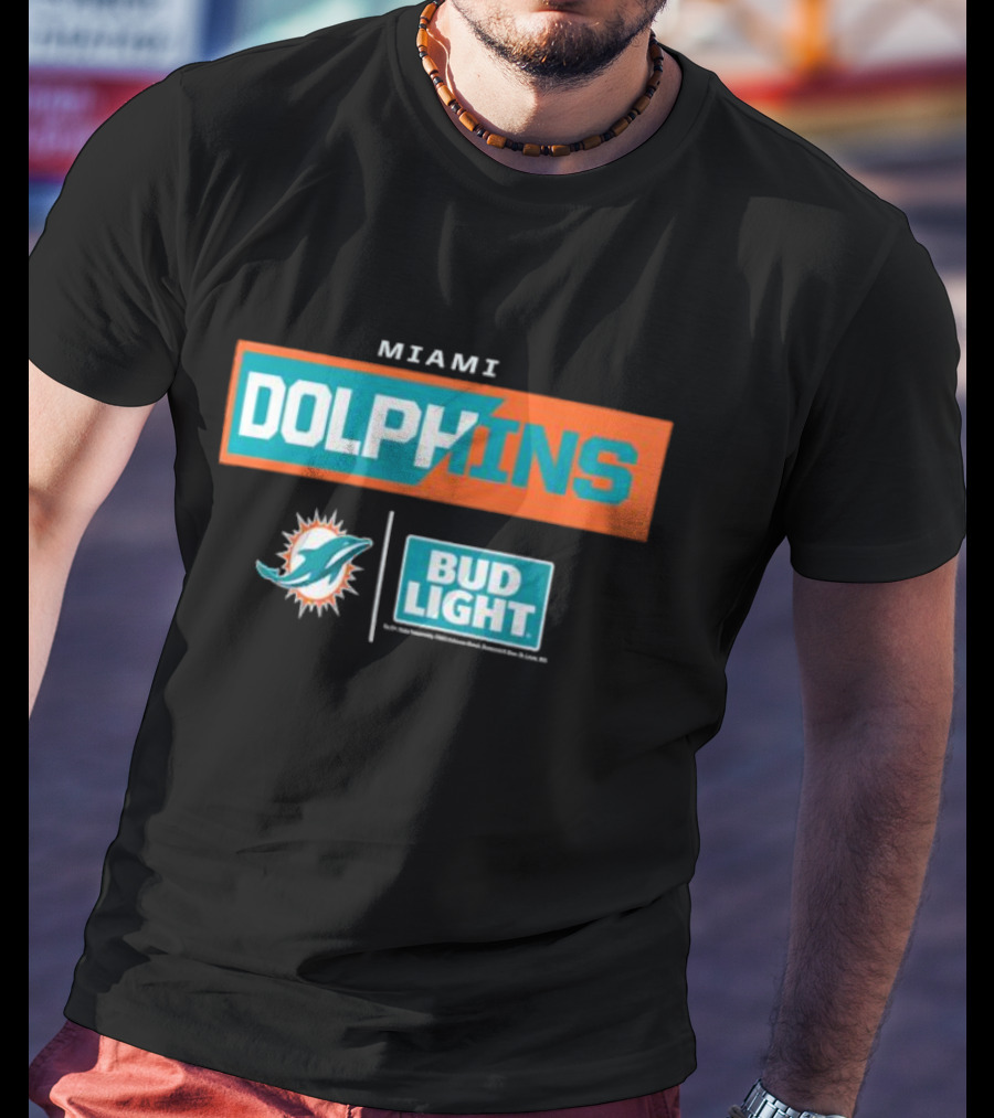 Miami Dolphins Bud Light NFL Collaboration T-Shirt