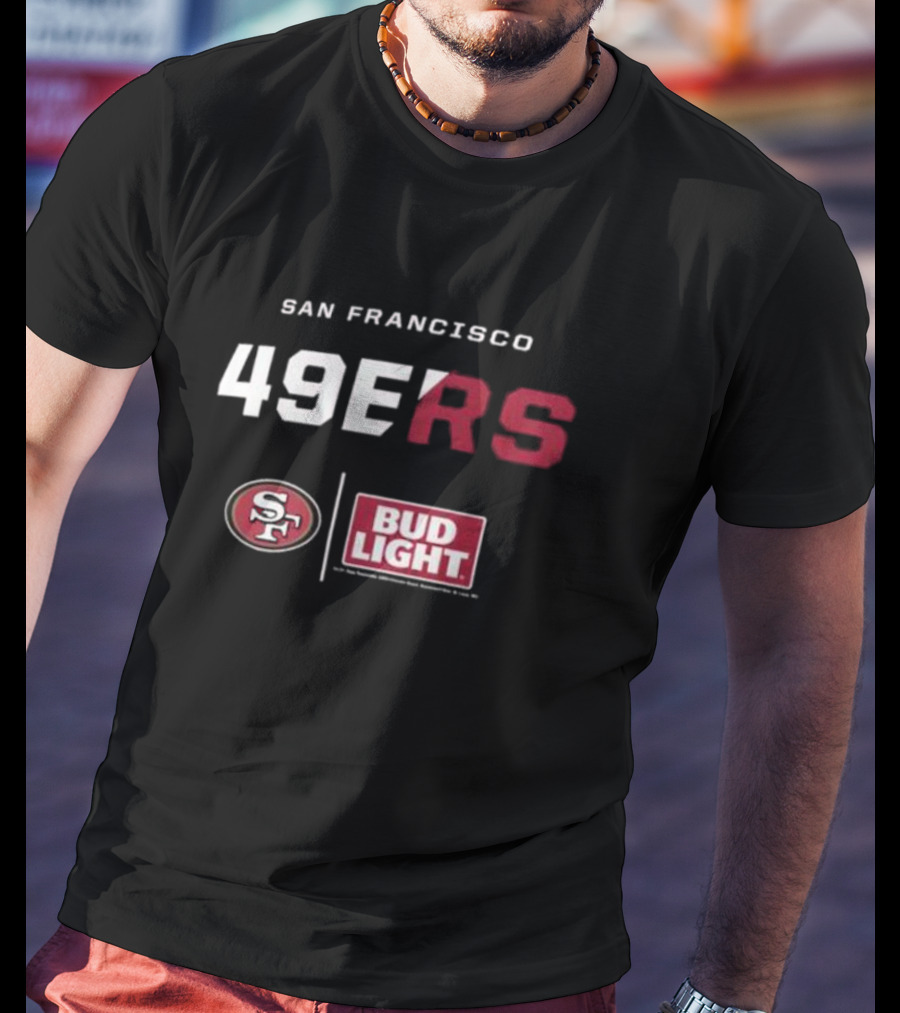 San Francisco 49ers Bud Light NFL Collaboration T-Shirt