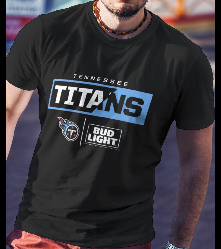 Tennessee Titans Bud Light Fanatics Branded NFL Collaboration T-Shirt