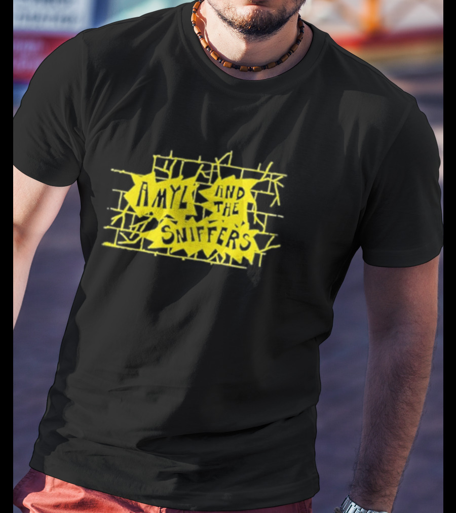 Amyl And The Sniffers Bricks Yellow Broken Brick Wall T-Shirt