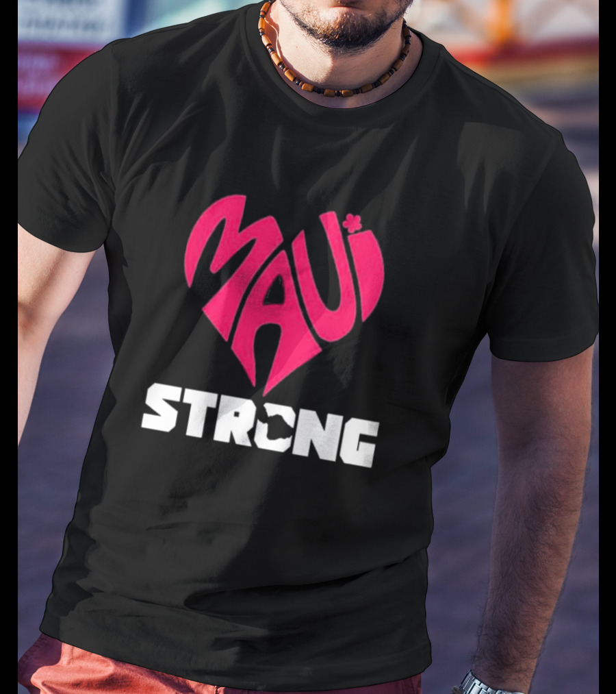 Maui Heart Strong Symbol In Pink T-Shirt