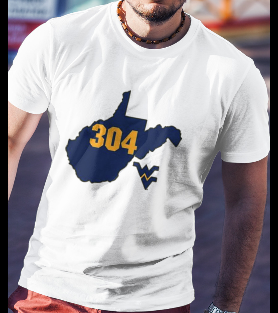 WVU 304 West Virginia State Map With Iconic T-Shirt