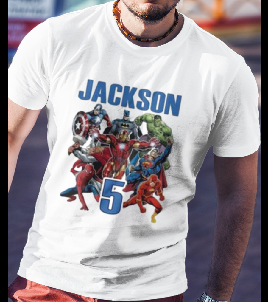 Jackson 5 Super Hero Birthday Avengers Family T-Shirt