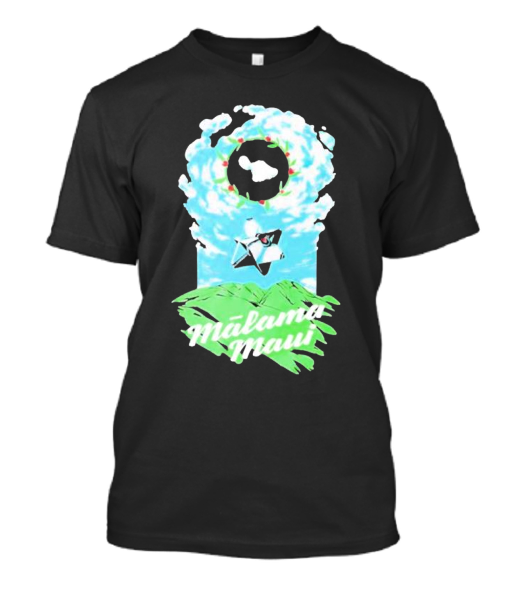 Mālama Maui Island Clouds Green Land T-Shirt