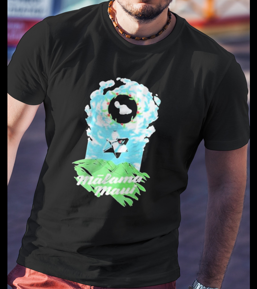 Mālama Maui Island Clouds Green Land T-Shirt