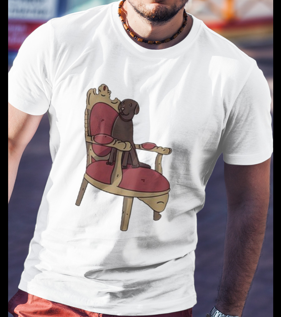 Poorly Drawn Arsenal Dog On Ornate Chair T-Shirt