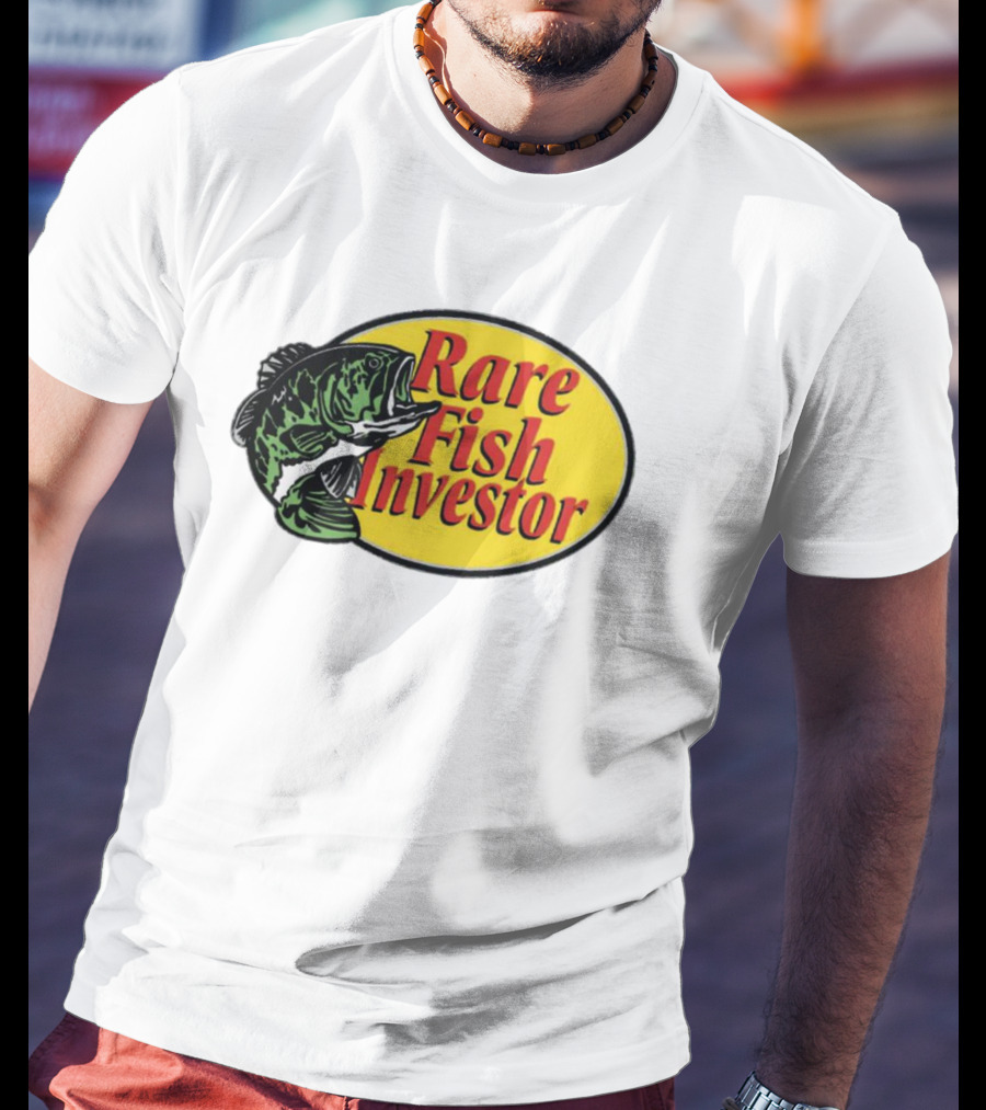 Rare Fish Investor Yellow Oval Emblem With Bass T-Shirt