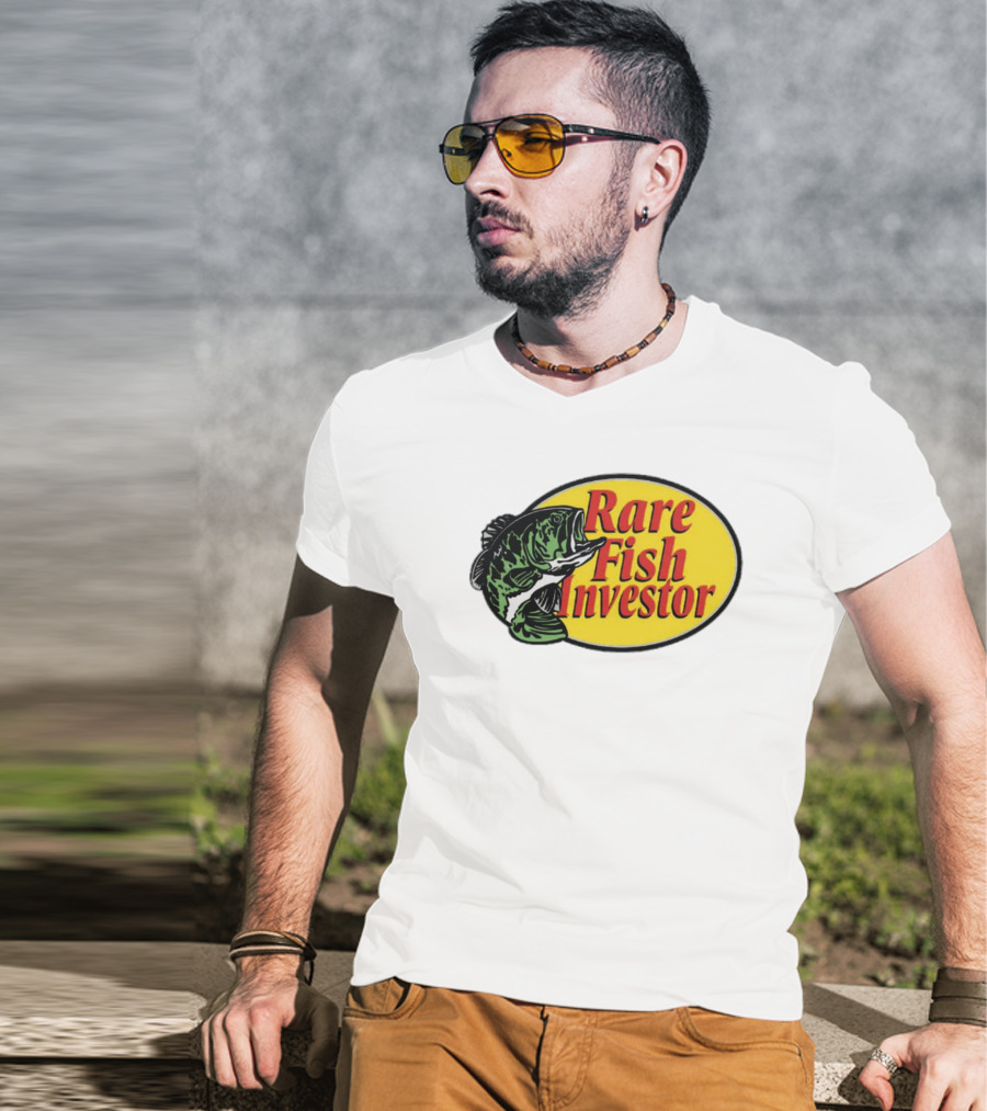 Rare Fish Investor Yellow Oval Emblem With Bass T-Shirt