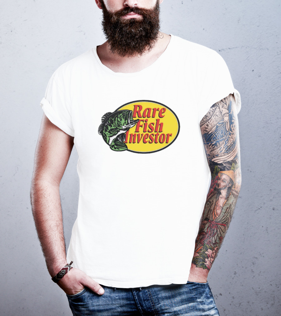 Rare Fish Investor Yellow Oval Emblem With Bass T-Shirt