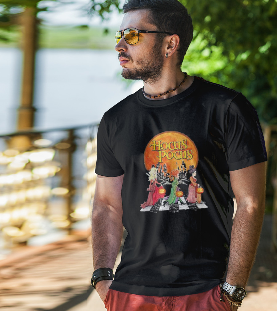 Hocus Pocus Sanderson Sisters Abbey Road Pumpkin Halloween T-Shirt