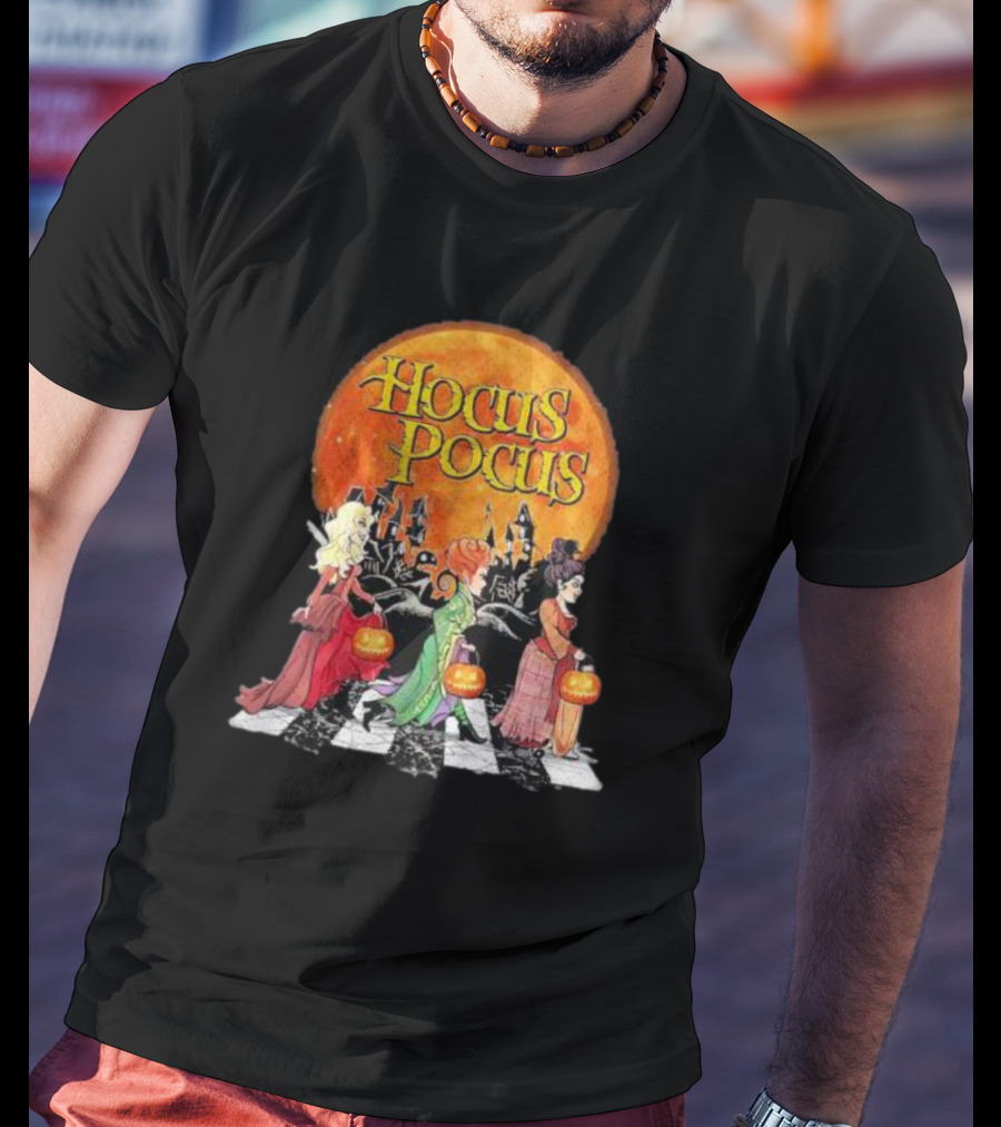 Hocus Pocus Sanderson Sisters Abbey Road Pumpkin Halloween T-Shirt