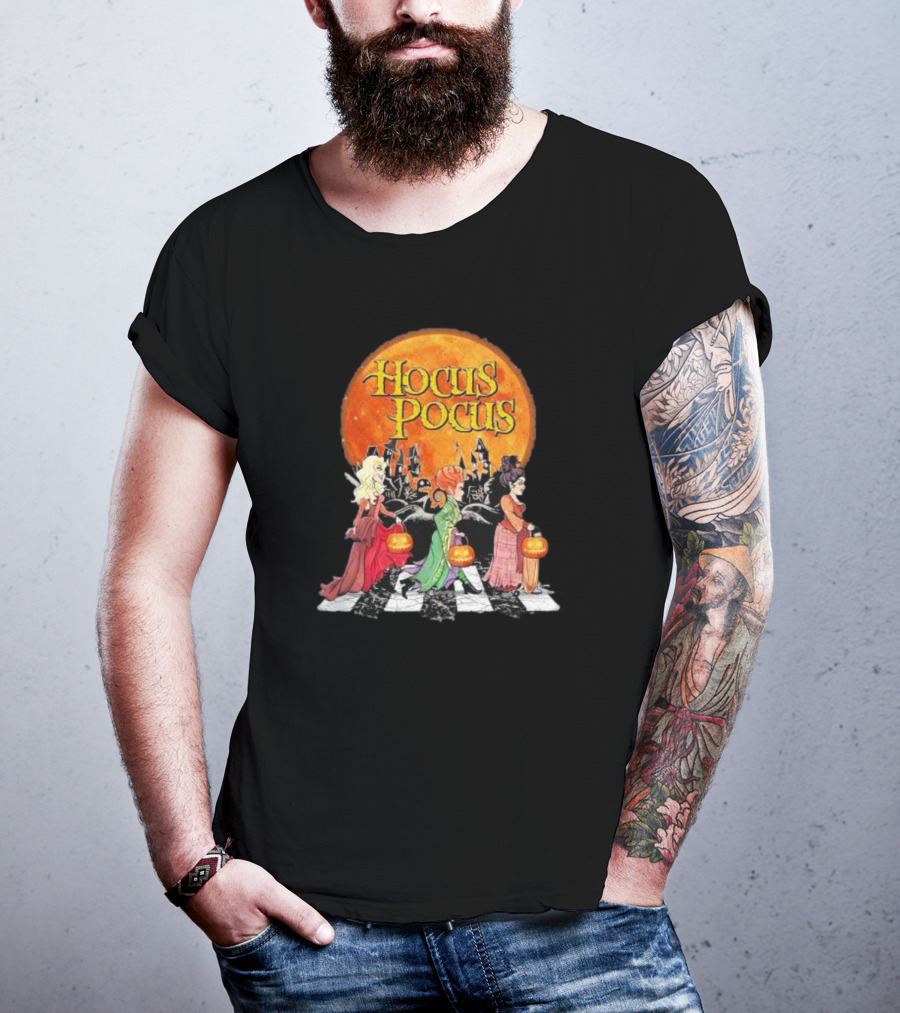Hocus Pocus Sanderson Sisters Abbey Road Pumpkin Halloween T-Shirt