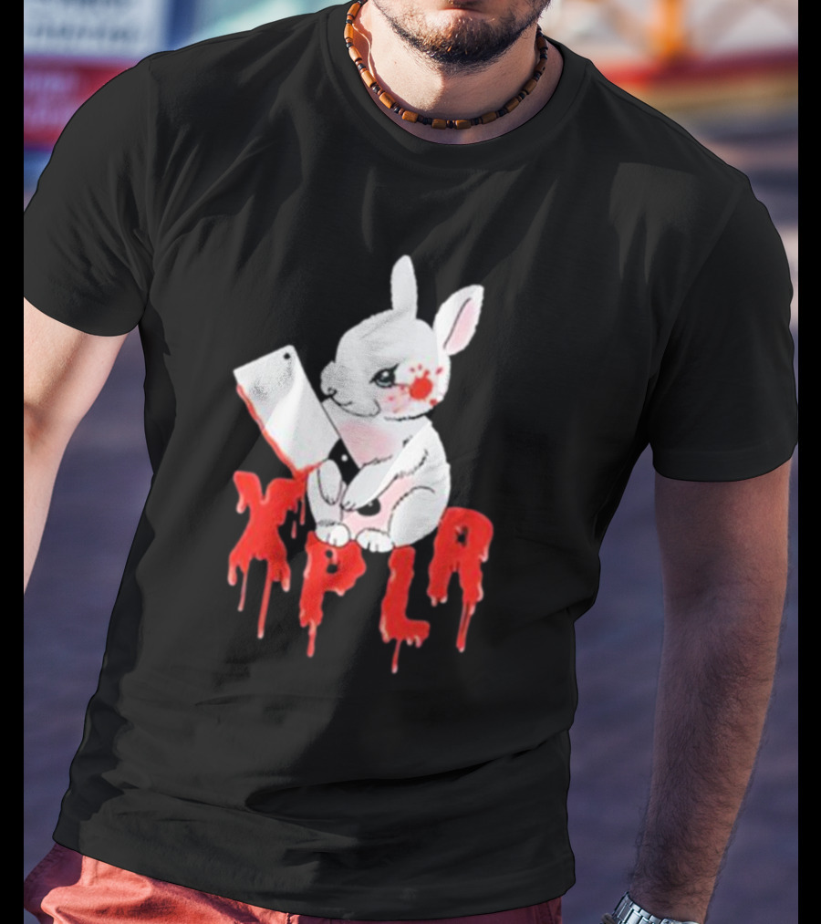 XPLR Bloodstained Rabbit With Cleaver T-Shirt