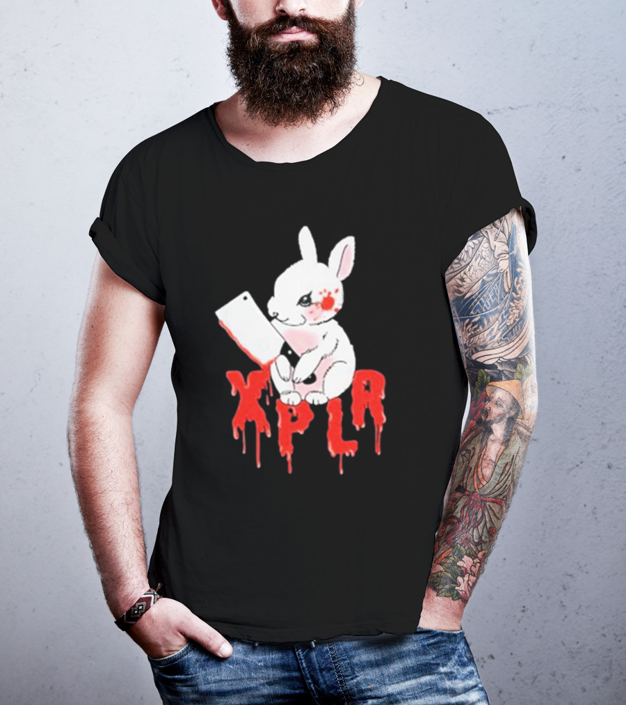 XPLR Bloodstained Rabbit With Cleaver T-Shirt