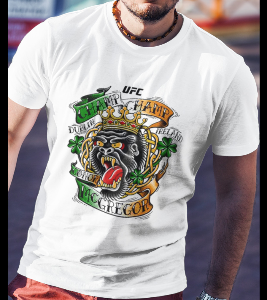 UFC Conor McGregor Champ Champ Dublin Ireland Screaming Gorilla T-Shirt