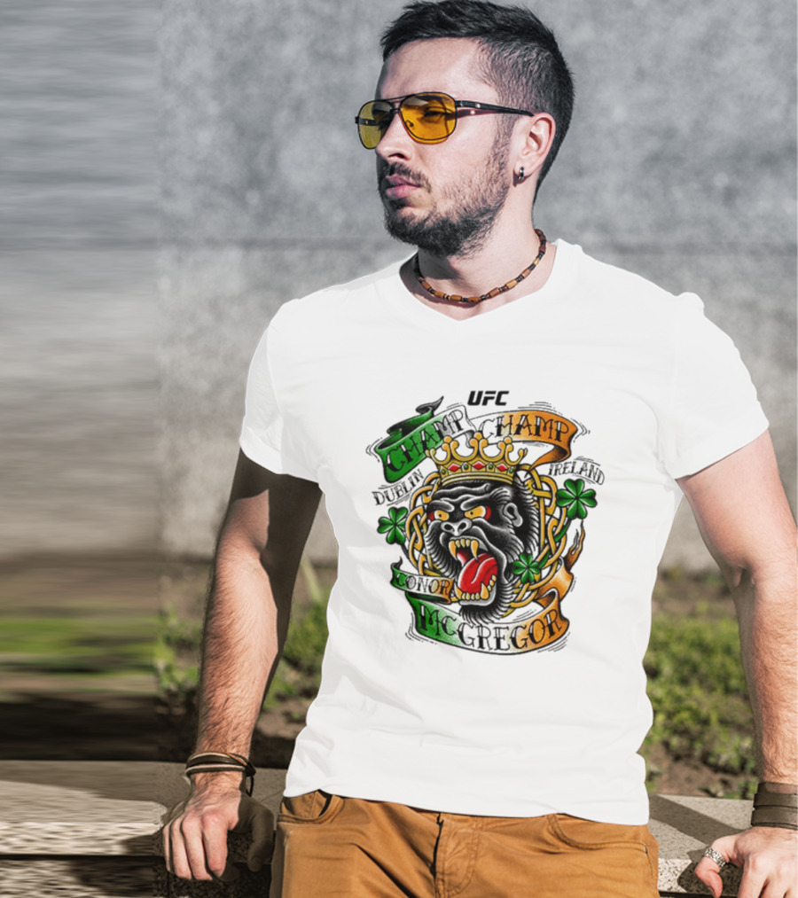 UFC Conor McGregor Champ Champ Dublin Ireland Screaming Gorilla T-Shirt
