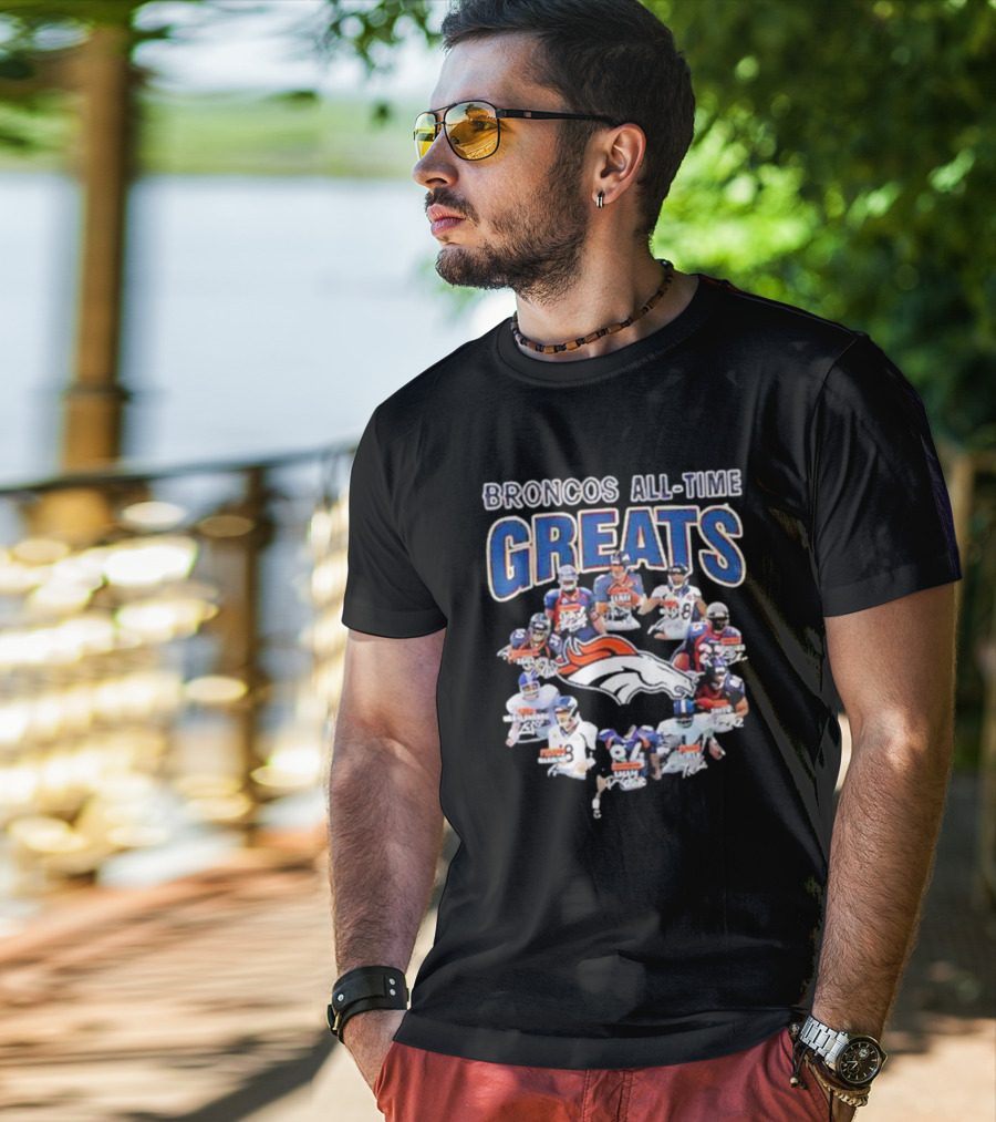 Broncos All-Time Greats Signatures Denver Broncos Legends T-Shirt