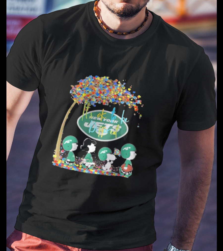 New York Jets NFL It’s Ok To Be Different Autism Awareness Peanut Characters T-Shirt
