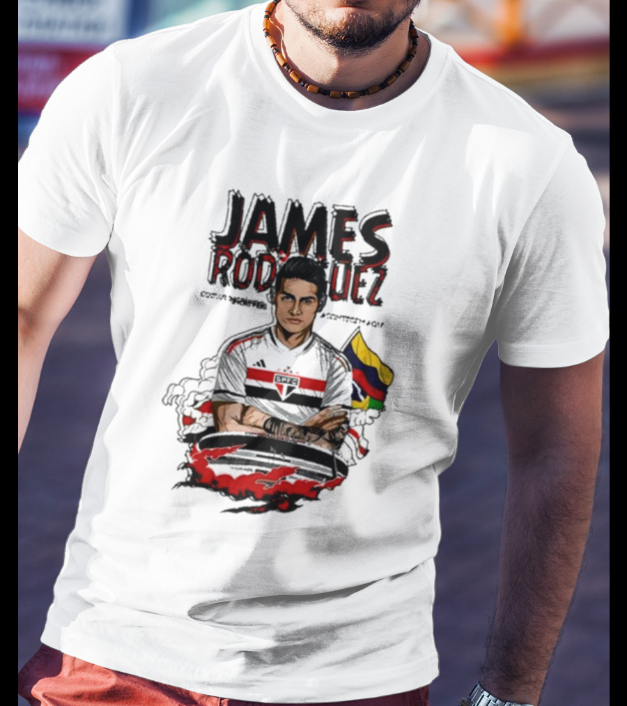 James Rodriguez Sao Paulo Football Colombia Flag T-Shirt