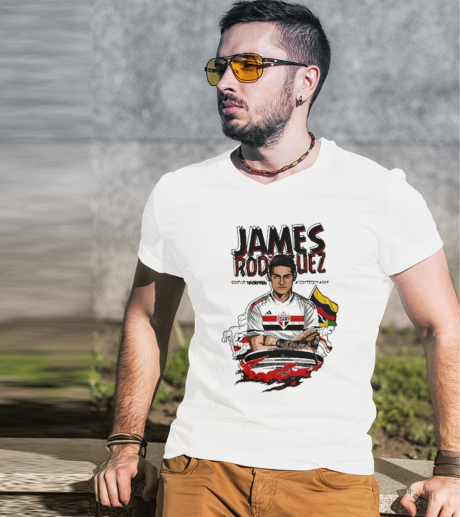 James Rodriguez Sao Paulo Football Colombia Flag T-Shirt