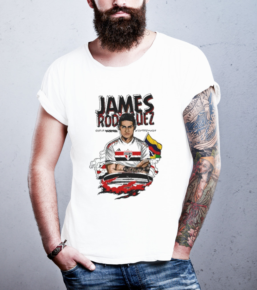 James Rodriguez Sao Paulo Football Colombia Flag T-Shirt