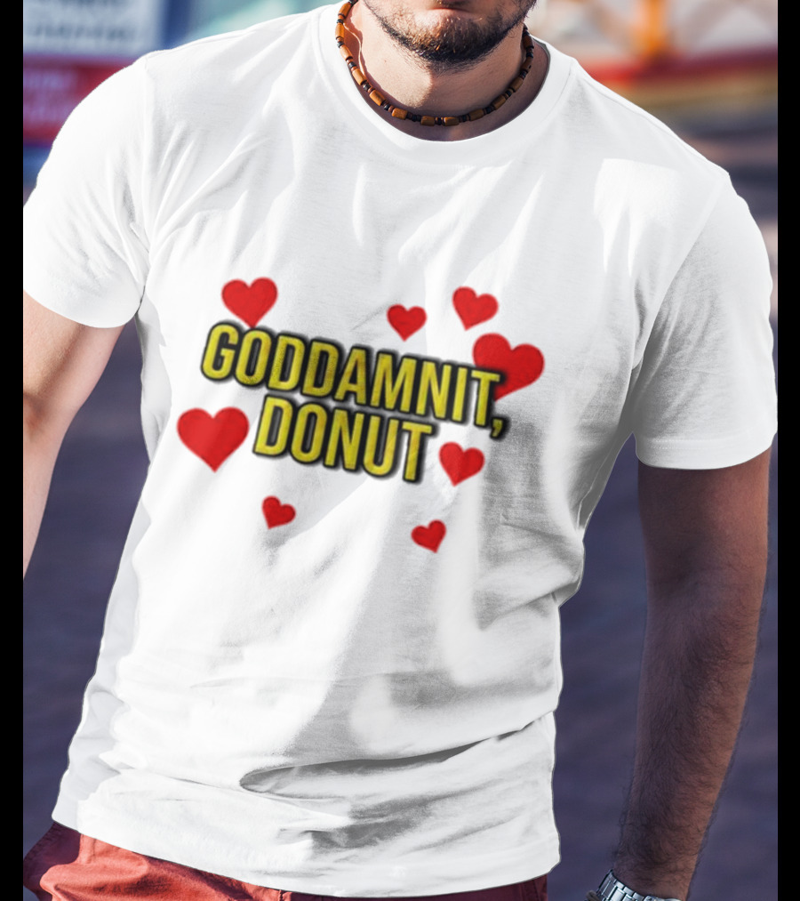 Dungeoncrawlercarl Goddamnit Donut Red Hearts T-Shirt