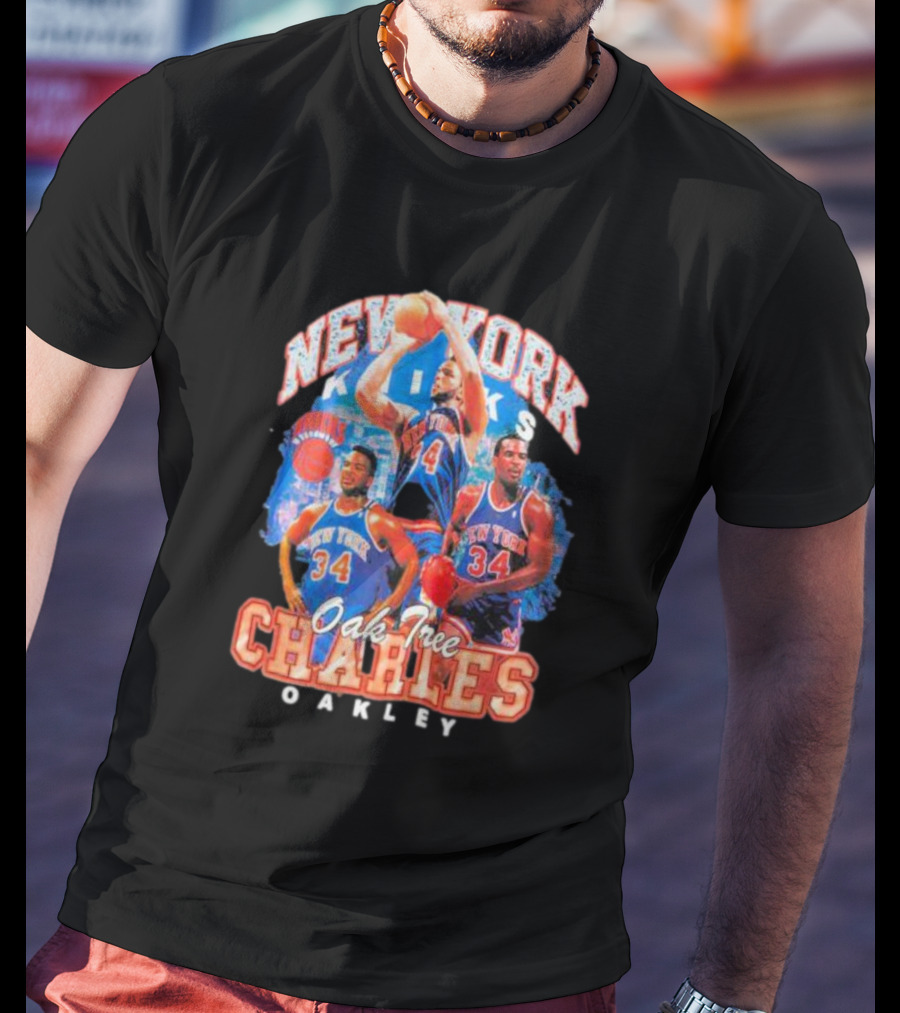 New York Knicks Charles Oakley Oak Tree Basketball Legends 34 T-Shirt