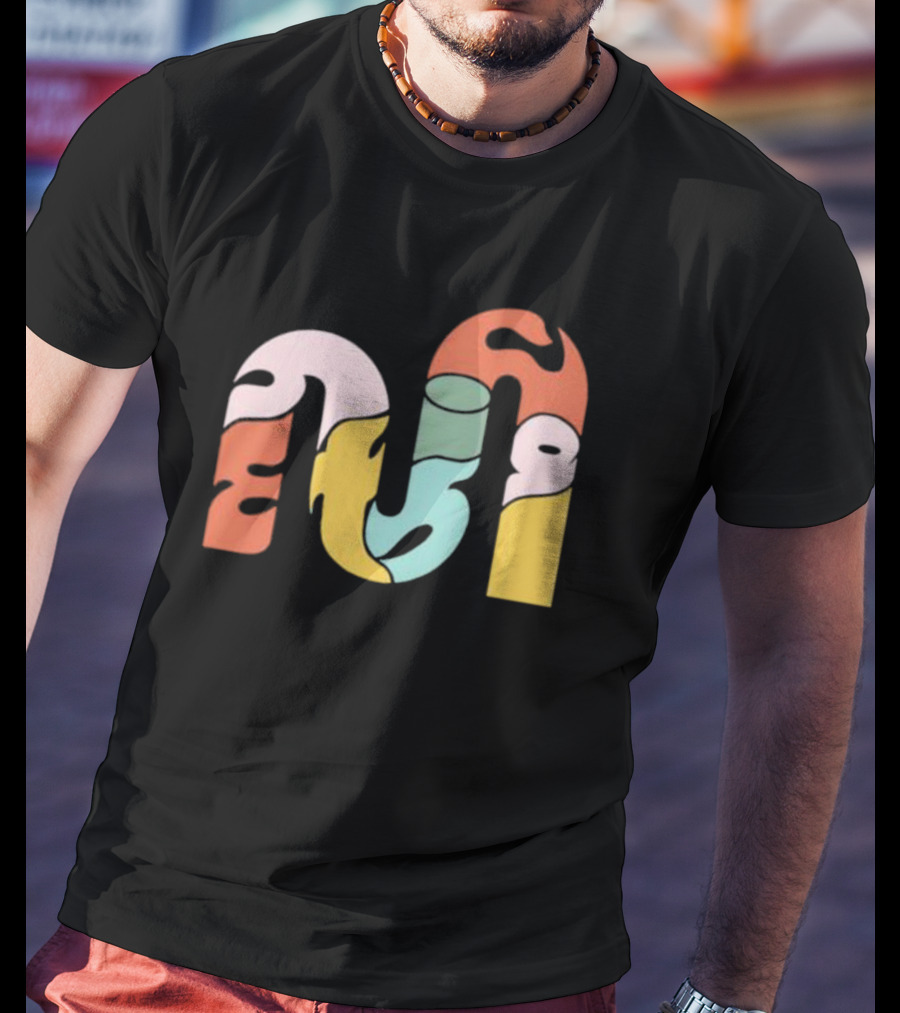 Mythical Groove Psychedelic Colorful Typography T-Shirt